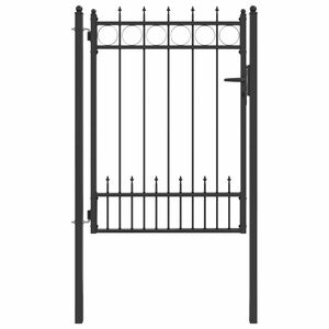 vidaXL Porte de Cl&ocirc;ture HORST Acier Noir Verrouillable