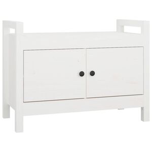 vidaXL Banc d'entr&eacute;e Blanc 80x40x60 cm Bois de pin massif