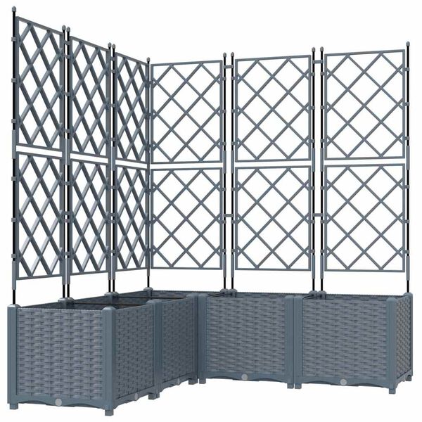 vidaXL Cache-pot de jardin 5 pcs Gris Clair 120 x 120 x 143 cm Acier