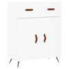 vidaXL Buffet haut Blanc 69,5x34x180 cm Bois d'ing&eacute;nierie