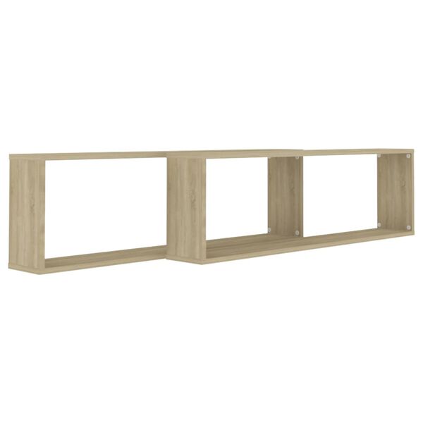 vidaXL Étagères cube murales 2 pcs chêne sonoma bois d'ingénierie
