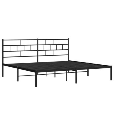 vidaXL Cadre de lit métal sans matelas avec tête de lit noir 193x203cm