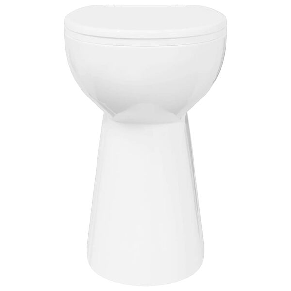vidaXL Toilette sans rebord 7 cm hauteur supplémentaire Abattant amorti Céramique blanche