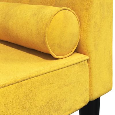 vidaXL Chaise longue avec traversin jaune velours