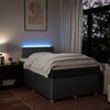 vidaXL Sommier &agrave; lattes de lit avec matelas gris fonc&eacute; 120x190cm tissu