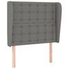 vidaXL T&ecirc;te de lit avec oreilles Gris fonc&eacute; 83x23x118/128 cm Tissu