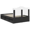 vidaXL Cadre de lit avec t&ecirc;te de lit Noir 135 x 190 cm Pin massif