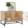 vidaXL Table basse avec portes en verre ch&ecirc;ne sonoma 68,5x50x50 cm