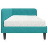 vidaXL Cadre de lit d'angle avec matelas Turquoise 90 x 200 cm Velours