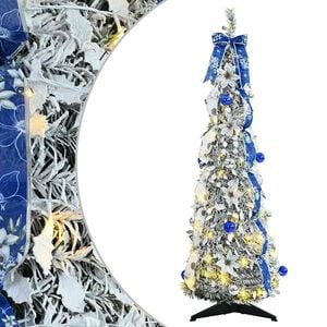 vidaXL Sapin de No&euml;l artificiel avec 50 LED Blanc 120 cm PVC