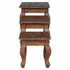 vidaXL Table Gigogne 3 pcs Marron Bois massif d'acajou
