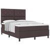 vidaXL Lit &agrave; ressorts avec t&ecirc;te de lit Marron fonc&eacute; 140 x 190 cm tissu