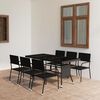 vidaXL Ensemble &agrave; manger de jardin 7 pcs R&eacute;sine tress&eacute;e Noir