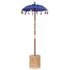 vidaXL Parasol balinais avec base Bleu 95 x 95 x 260 cm