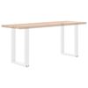 vidaXL Pieds de table &agrave; manger en U, 2 pi&egrave;ces, blanc, 50 x (72-73) cm, acier