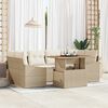 vidaXL Ensemble de salle &agrave; manger pour jardin 7 pcs Beige et cr&egrave;me