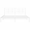 vidaXL Cadre de lit m&eacute;tal sans matelas et t&ecirc;te de lit blanc 180x200 cm