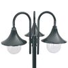 vidaXL Lampadaire de jardin E27 220cm Aluminium 3 lanternes Vert foncé