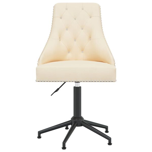 vidaXL Chaises pivotantes &agrave; manger lot de 2 Cr&egrave;me Velours