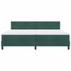 vidaXL Lit &agrave; ressort LED avec matelas Vert fonc&eacute; 200 x 200 cm Velours