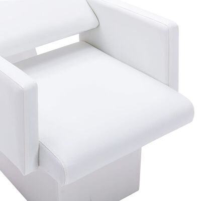 vidaXL Chaise de salon avec lavabo Blanc 129x59x82 cm Similicuir