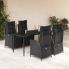 vidaXL Ensemble &agrave; manger de jardin coussins 5pcs Noir R&eacute;sine tress&eacute;e