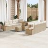 vidaXL Ensemble de canap&eacute; de jardin 11 pcs Beige Poly rotin