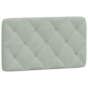 vidaXL Coussin de t&ecirc;te de lit gris clair 80 cm velours
