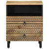 vidaXL Table de chevet noir 50x33x62 cm bois de manguier massif brut