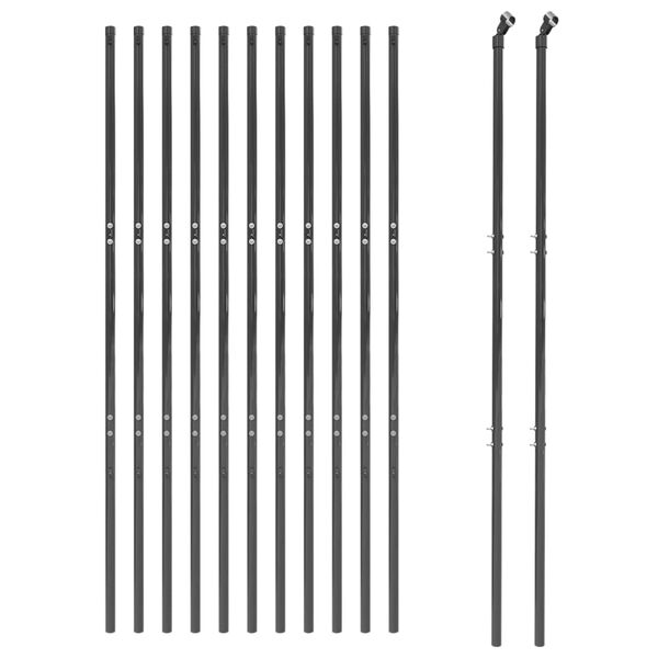 vidaXL Cl&ocirc;ture en treillis m&eacute;tallique anthracite 2,2x25 m