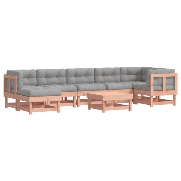 vidaXL Salon de jardin 8 pcs avec coussins bois massif douglas