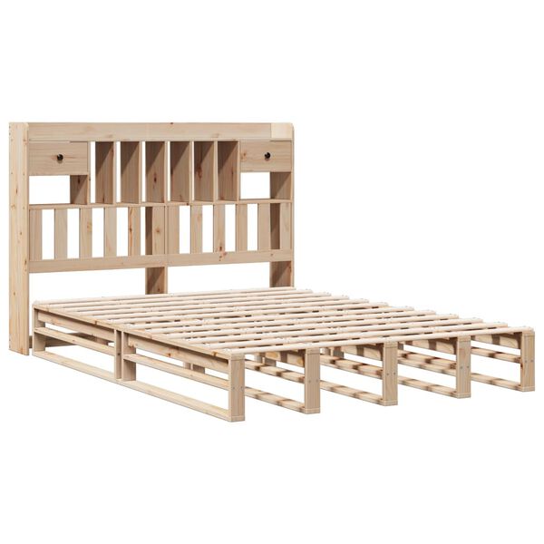 vidaXL Lit biblioth&egrave;que sans matelas 140x200 cm bois massif de pin