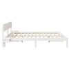 vidaXL Cadre de lit avec t&ecirc;te de lit Blanc 200 x 200 cm Pin massif