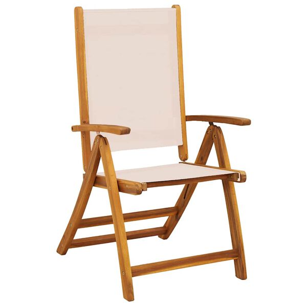vidaXL Ensemble &agrave; manger de jardin 9pcs bois d'acacia solide textil&egrave;ne