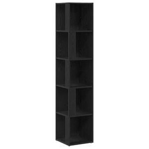 vidaXL &Eacute;tag&egrave;res d'angle Ch&ecirc;ne noir 33 x 33 x 164,5 cm