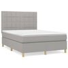 vidaXL Sommier &agrave; lattes de lit avec matelas Gris clair 140x190cm Tissu