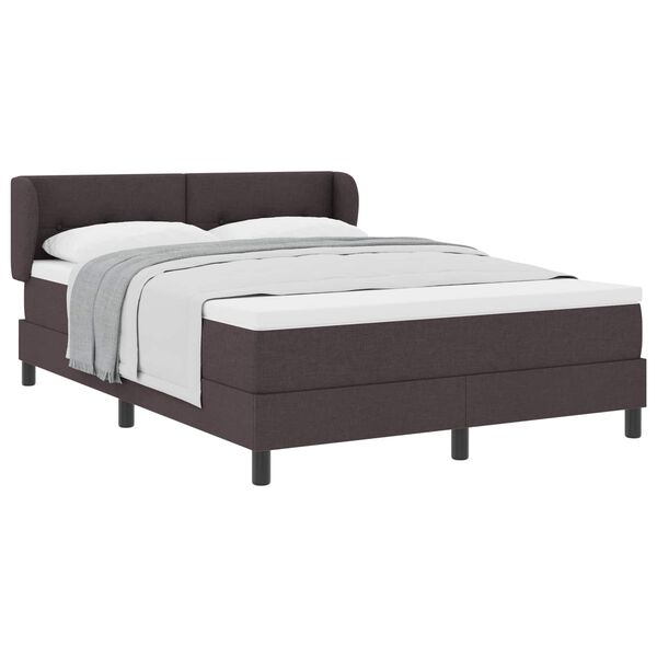 vidaXL Lit &agrave; ressorts avec matelas Marron fonc&eacute; 140 x 190 cm tissu