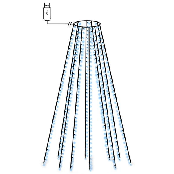 vidaXL Guirlande lumineuse d'arbre de No&euml;l 400 LED Bleu 400 cm