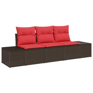 vidaXL Ensemble de Canap&eacute;s 3 pc Marron polyrotin