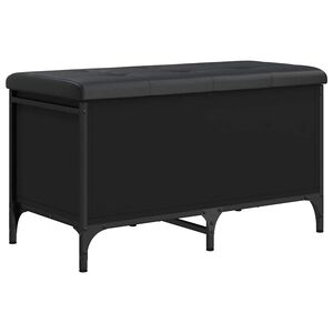 vidaXL Banc de rangement noir 82x42x45 cm bois d'ing&eacute;nierie