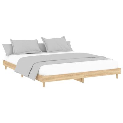 vidaXL Cadre de lit chêne sonoma 200x200 cm bois d'ingénierie