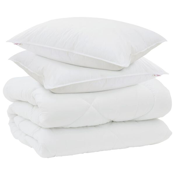 vidaXL Duvet d'hiver avec oreiller 3 pcs Blanc Microfibre