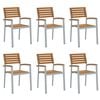 vidaXL Chaise de jardin 6 pc Marron Bois d'Acacia Massif Empilable