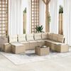 vidaXL Ensemble de canap&eacute; de jardin 8 pcs Beige et cr&egrave;me polyrotin