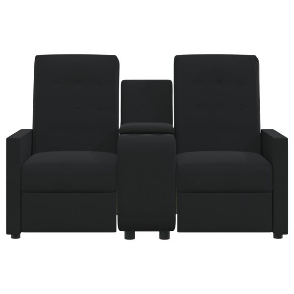 vidaXL Fauteuil inclinable avec porte-gobelet 2 places Noir Tissu