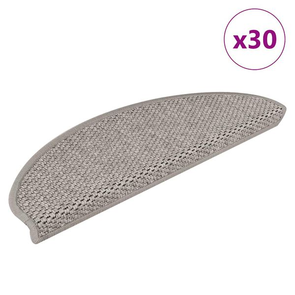 vidaXL Tapis d'escalier autocollants 30 pcs 65x21x4 cm platine
