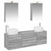 vidaXL Ensemble de mobilier de salle de bain 5 pc Sonoma gris