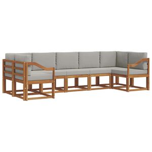 vidaXL Ensemble de canap&eacute;s d'ext&eacute;rieur 7 pcs Gris Naturel et Clair