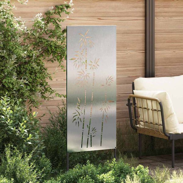 vidaXL &Eacute;cran de confidentialit&eacute; de jardin Floral Argent&eacute; 50 x 140 cm