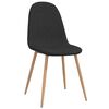 vidaXL Chaises &agrave; manger lot de 4 noir tissu